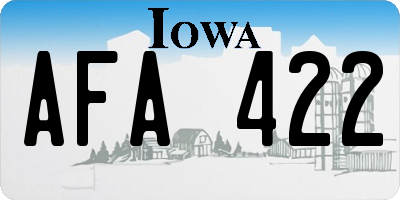 IA license plate AFA422