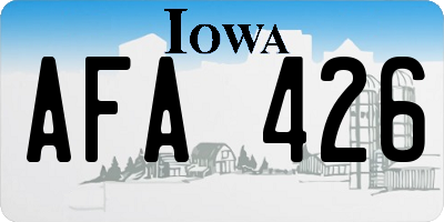 IA license plate AFA426
