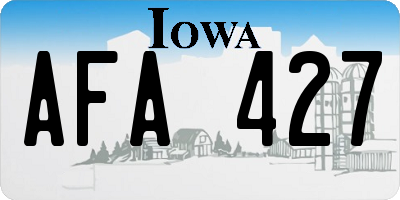 IA license plate AFA427