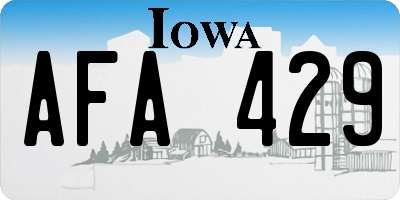 IA license plate AFA429