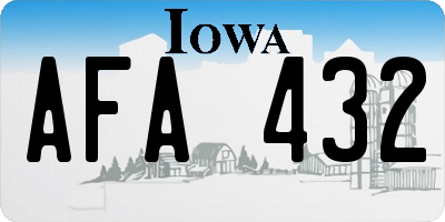 IA license plate AFA432
