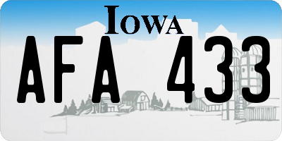IA license plate AFA433