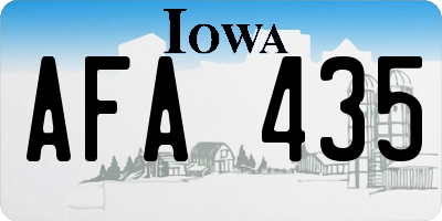 IA license plate AFA435