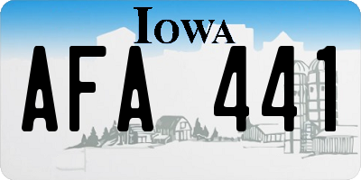 IA license plate AFA441