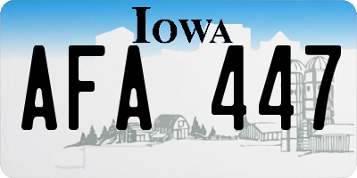 IA license plate AFA447