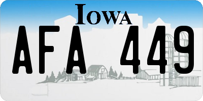 IA license plate AFA449