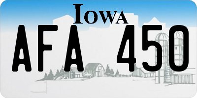 IA license plate AFA450