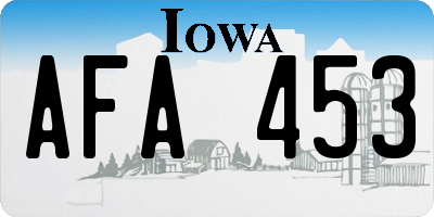 IA license plate AFA453