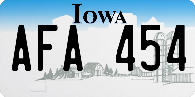 IA license plate AFA454