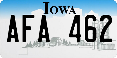 IA license plate AFA462