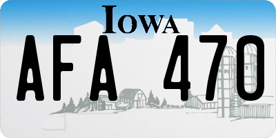 IA license plate AFA470