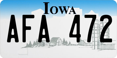 IA license plate AFA472
