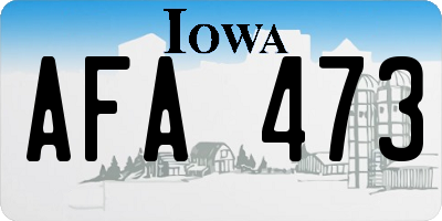 IA license plate AFA473