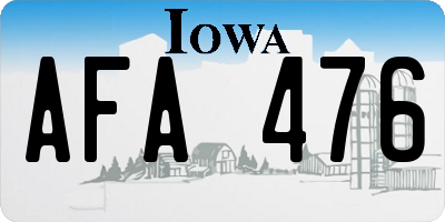 IA license plate AFA476