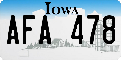 IA license plate AFA478
