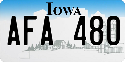 IA license plate AFA480
