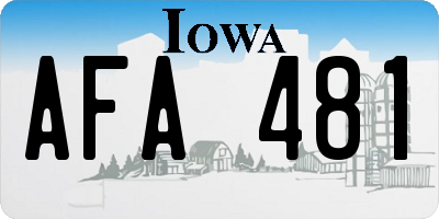 IA license plate AFA481