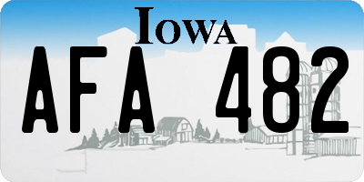 IA license plate AFA482
