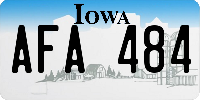 IA license plate AFA484