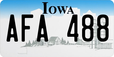 IA license plate AFA488