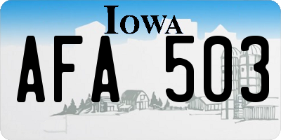 IA license plate AFA503