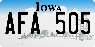 IA license plate AFA505