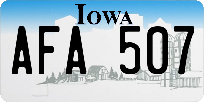 IA license plate AFA507