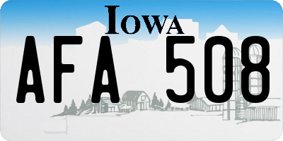 IA license plate AFA508
