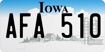 IA license plate AFA510