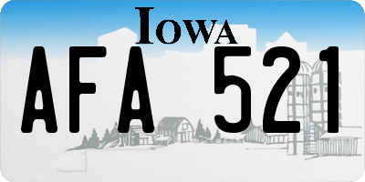 IA license plate AFA521