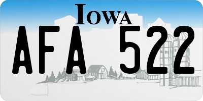 IA license plate AFA522