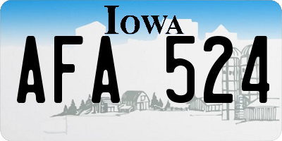 IA license plate AFA524