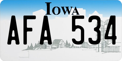 IA license plate AFA534