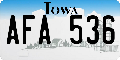 IA license plate AFA536