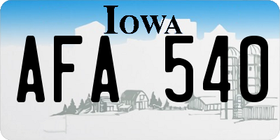 IA license plate AFA540