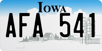 IA license plate AFA541