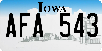 IA license plate AFA543