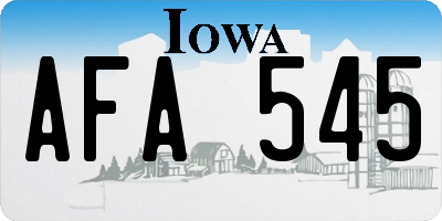 IA license plate AFA545