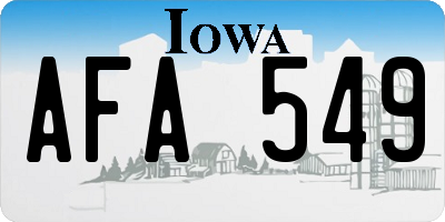IA license plate AFA549