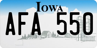 IA license plate AFA550