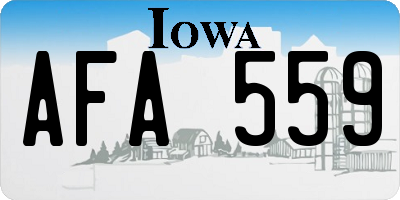 IA license plate AFA559