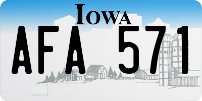 IA license plate AFA571