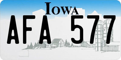 IA license plate AFA577