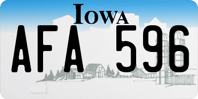 IA license plate AFA596