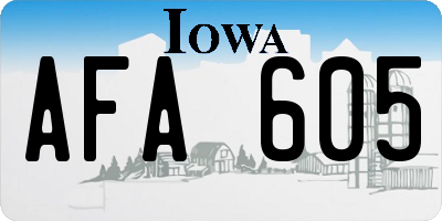 IA license plate AFA605