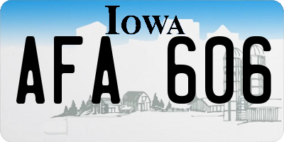 IA license plate AFA606