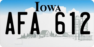 IA license plate AFA612