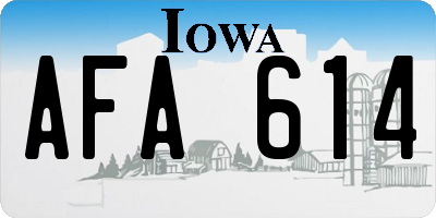 IA license plate AFA614