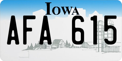 IA license plate AFA615