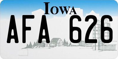 IA license plate AFA626